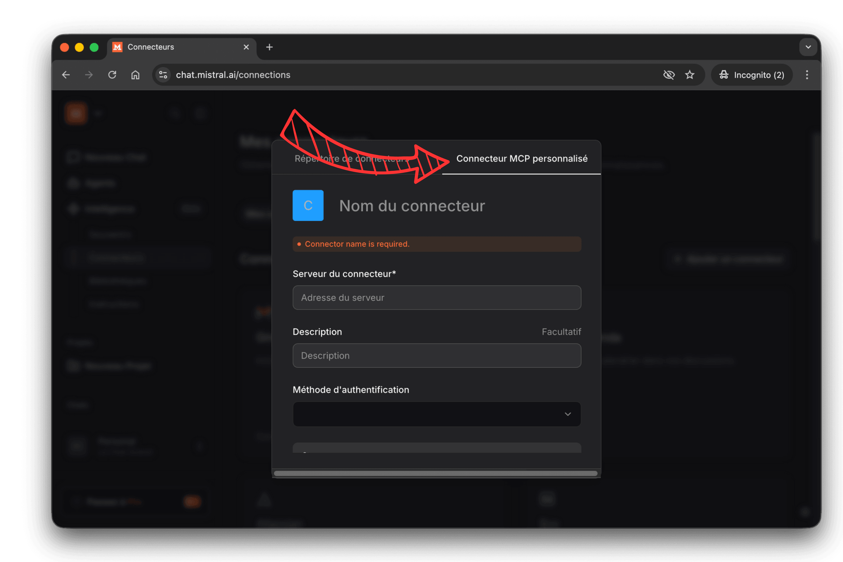 Le Chat — Custom MCP option