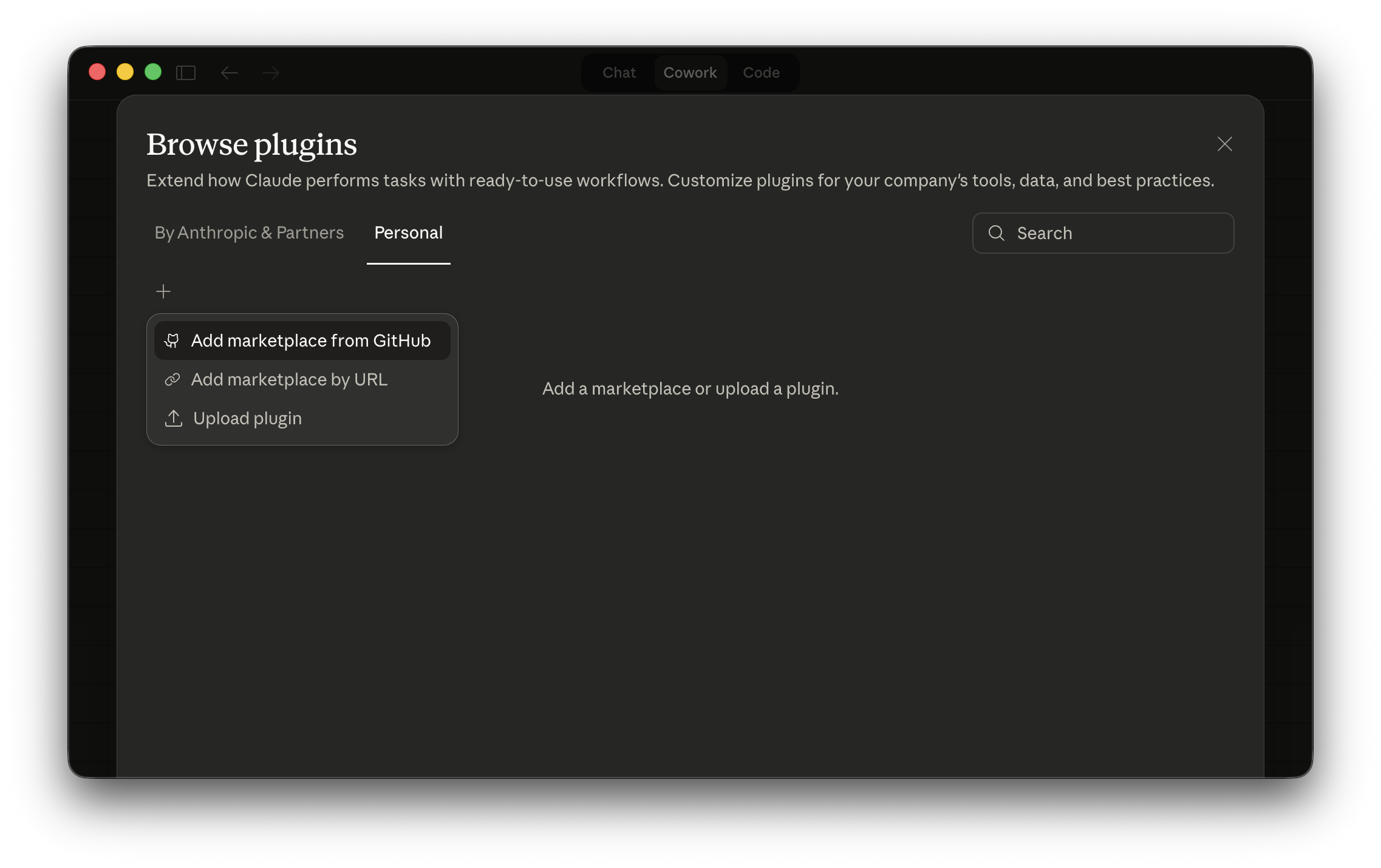 Add marketplace from GitHub